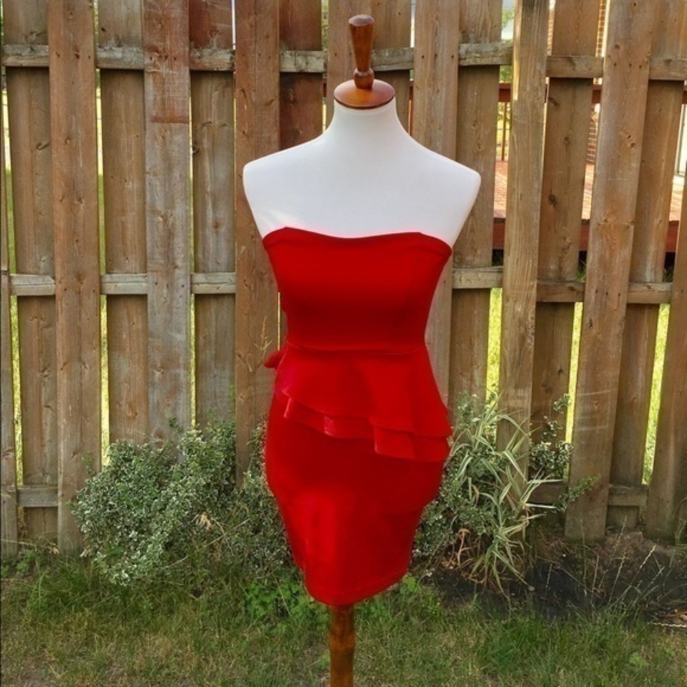 Wet Seal Red Peplum‎ Mini Dress NWT